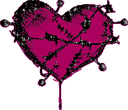 Glittering stitched heart